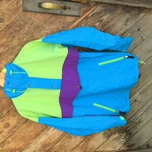 Vintage windbreaker Neon pullover Men's medium